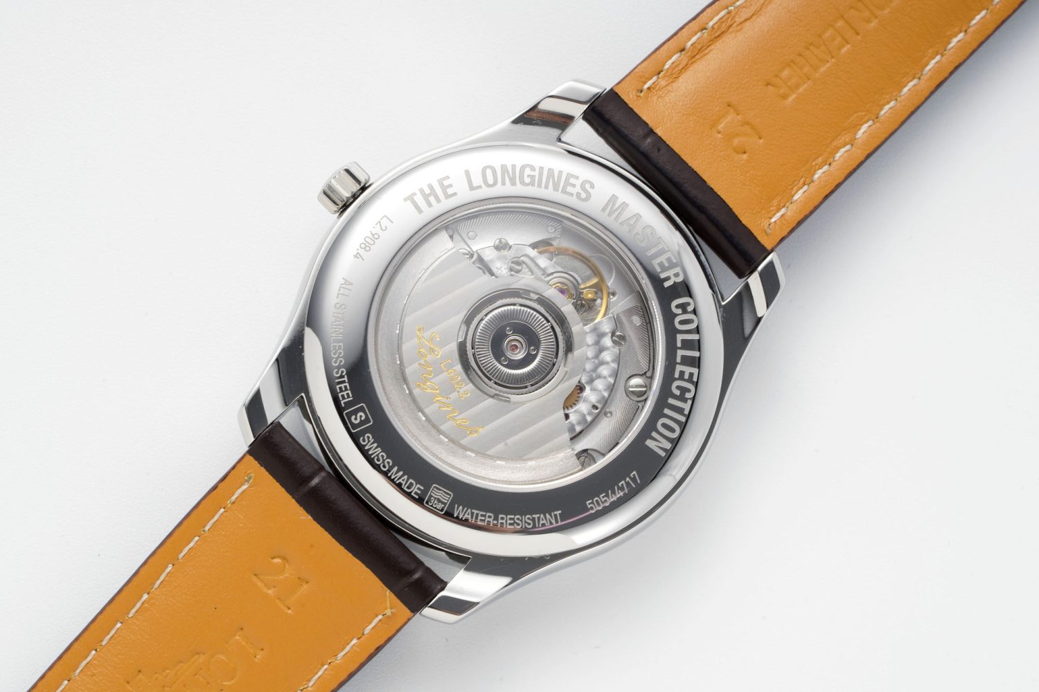 Master Power Reserve SS APSF 1:1 Best Edition White Dial on Brown Leather Strap AL602 - Image 7