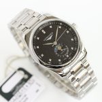 Longines Master Moonphase GF SS/SS Diamond Markers Black Textured Dial On SS Bracelet A899 - Image 2