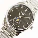 Longines Master Moonphase GF SS/SS Diamond Markers Black Textured Dial On SS Bracelet A899 - Image 3