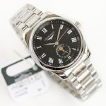 Longines Master Moonphase GF SS/SS Roman Markers Black Textured Dial On SS Bracelet A899 - Image 2