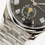 Longines Master Moonphase GF SS/SS Roman Markers Black Textured Dial On SS Bracelet A899 - Image 5