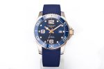 Conquest SS/YG Blue Ceramic Bezel SS ZF 1:1 Best Edition Blue Dial on Blue Rubber Strap A2824