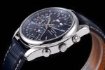 Master Moonphase Chronograph SS GSF 1:1 Best Edition Blue Dial on Black Leather Strap A7751 - Image 7