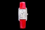 DolceVita 23mm Ladies Watch 8848F 1:1 Best Edition White Dial Diamonds Bezel on Red Leather Strap Swiss Quartz