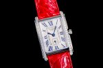 DolceVita 23mm Ladies Watch 8848F 1:1 Best Edition White Dial Diamonds Bezel on Red Leather Strap Swiss Quartz - Image 2