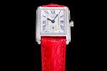 DolceVita 23mm Ladies Watch 8848F 1:1 Best Edition White Dial Diamonds Bezel on Red Leather Strap Swiss Quartz - Image 3
