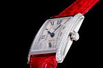 DolceVita 23mm Ladies Watch 8848F 1:1 Best Edition White Dial Diamonds Bezel on Red Leather Strap Swiss Quartz - Image 6
