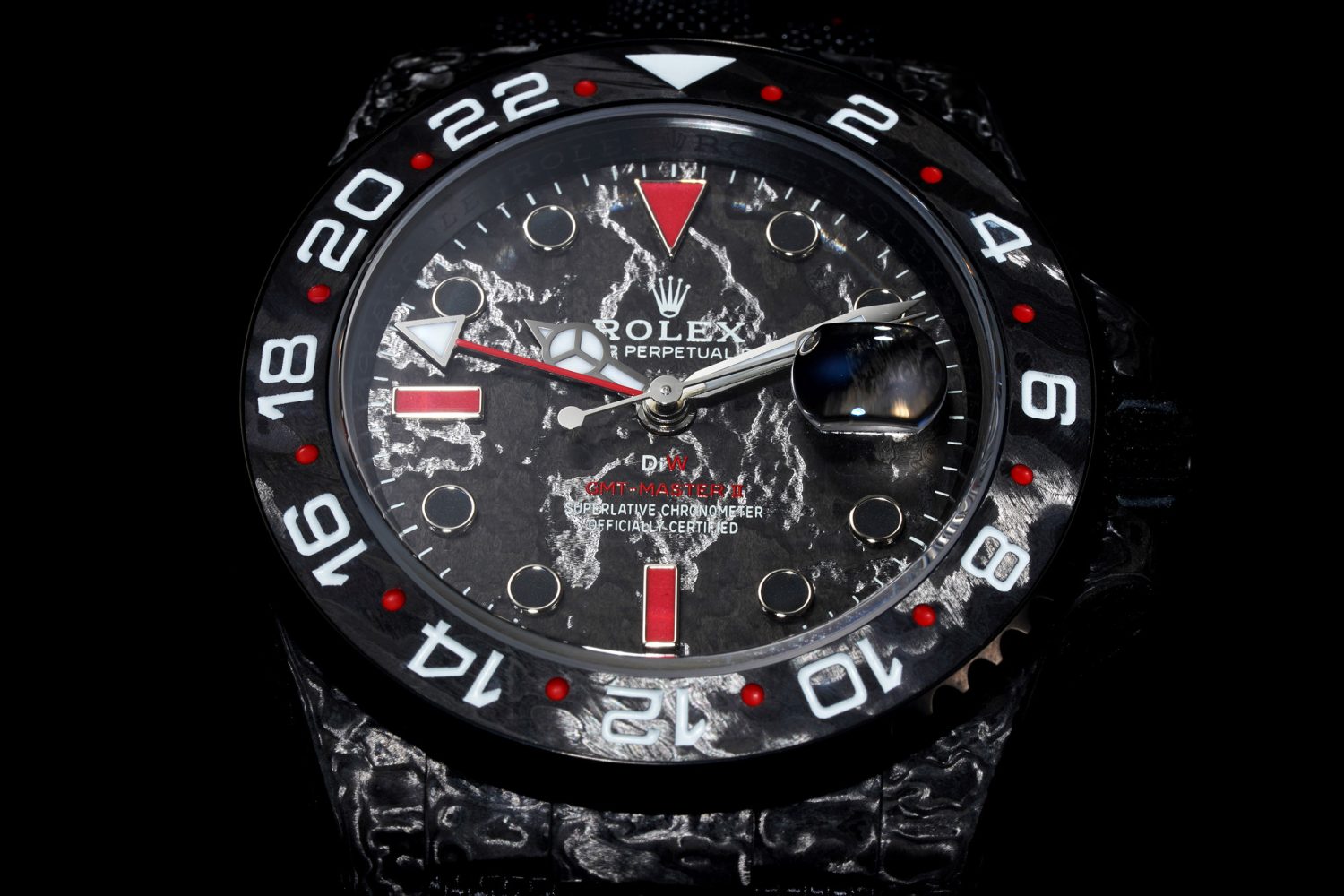 GMT DIW Carbon VSF 1:1 Best Edition Black/Red Black Dial on Black Nylon Strap VR3186 CHS - Image 3