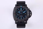 PAM1616 Carbotech 47mm VSF Best Edition Black Dial Blue Markers on Rubber Strap P.9010 Clone