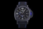 PAM1176 Ceramic Bucherer BLUE VSF 1:1 Black Dial On Blue Textile Strap P.9011 Super Clone