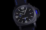 PAM1176 Ceramic Bucherer BLUE VSF 1:1 Black Dial On Blue Textile Strap P.9011 Super Clone - Image 2