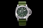 PAM1055 Luminor Submersible 42mm Verde Militare VSF 1:1 Best Edition on Green Rubber Strap P.900 Clone