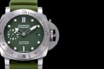 PAM1055 Luminor Submersible 42mm Verde Militare VSF 1:1 Best Edition on Green Rubber Strap P.900 Clone - Image 3