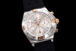 Chronomat B01 42mm SS/RG TF 1:1 Best Edition Silver Dial on Black Rubber Strap A7750 - Image 2