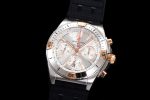 Chronomat B01 42mm SS/RG TF 1:1 Best Edition Silver Dial on Black Rubber Strap A7750 - Image 3