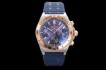 Chronomat B01 42mm SS/RG TF 1:1 Best Edition Blue Dial on Blue Rubber Strap A7750
