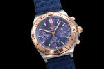 Chronomat B01 42mm SS/RG TF 1:1 Best Edition Blue Dial on Blue Rubber Strap A7750 - Image 2