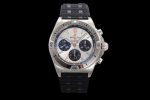 Chronomat B01 42mm SS TF 1:1 Best Edition Silver Dial on Black Rubber Strap A7750