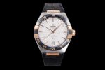 Constellation Black Ceramic SS/RG SBF 1:1 Best Edition White Dial on Black Gummy Strap A8900 Super Clone