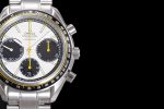 Speedmaster Racing Master SS HKF Best Edition White/Black Dial on SS Bracelet A7750 - Image 4