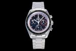 Speedmaster 50th Anniversary 1957-2007 OMF 1:1 Best Edition Black Dial on SS Bracelet Manual Winding Chrono Movement