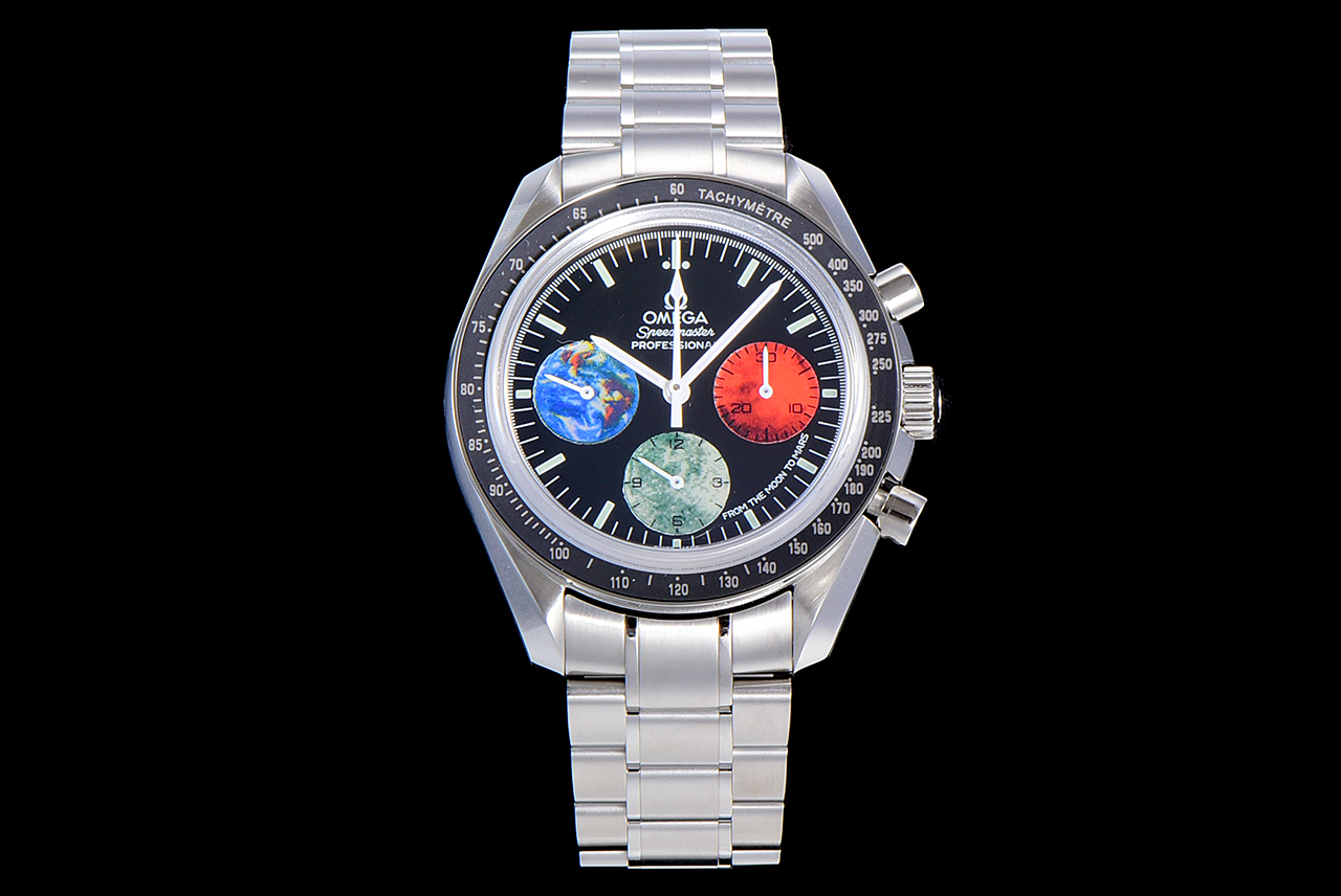 Speedmaster From Moon to Mars OMF 1:1 Best Edition Black Dial on SS Bracelet Manual Winding Chrono Movement