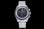 Speedmaster "Apollo 15" 40th Anniversary OMF 1:1 Best Edition Black Dial on SS Bracelet Manual Winding Chrono Movement