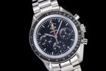 Speedmaster "Apollo 15" 40th Anniversary OMF 1:1 Best Edition Black Dial on SS Bracelet Manual Winding Chrono Movement - Image 2