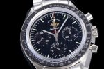Speedmaster "Apollo 15" 40th Anniversary OMF 1:1 Best Edition Black Dial on SS Bracelet Manual Winding Chrono Movement - Image 5