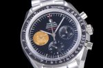 Speedmaster Apollo XI 40th Anniversary OMF 1:1 Best Edition Black Dial on SS Bracelet Manual Winding Chrono Movement - Image 3
