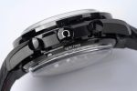 Speedmaster Moonwatch Co-Axial OMF 1:1 Best Edition Black Dial White Logo on Black Leather Strap A9300 (Black Balance Wheel) V2 - Image 5