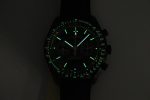 Speedmaster Moonwatch Co-Axial OMF 1:1 Best Edition Black Dial White Logo on Black Leather Strap A9300 (Black Balance Wheel) V2 - Image 9