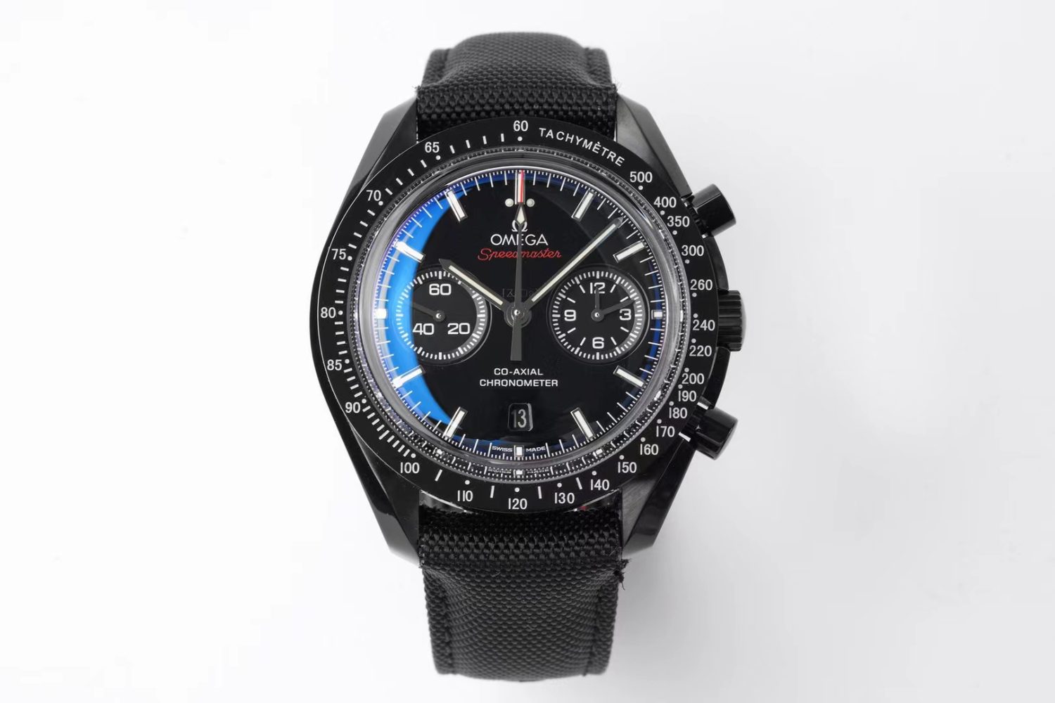Speedmaster "Dark Side of The Moon" Real Ceramic OMF 1:1 Best Edition on Nylon Strap A9300 - Image 1