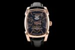 Kalpa Grande Tourbillon Real PR RG Black Skeleton Dial on Black Leather Strap