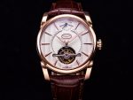 Fleurier Tonda Tourbillon Woodrock RG Real PR JBF Best Edition Silver Dial on Brown Leather Strap