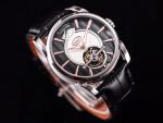 Fleurier Tonda Tourbillon Woodrock SS Real PR JBF Best Edition Black/White Dial on Black Leather Strap - Image 8
