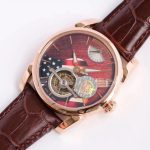 Fleurier Tonda Tourbillon Woodrock RG Real PR JBF Best Edition Red Dial on Brown Leather Strap - Image 2