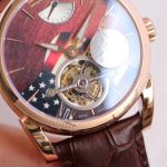 Fleurier Tonda Tourbillon Woodrock RG Real PR JBF Best Edition Red Dial on Brown Leather Strap - Image 5