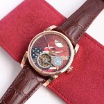 Fleurier Tonda Tourbillon Woodrock RG Real PR JBF Best Edition Red Dial on Brown Leather Strap - Image 6