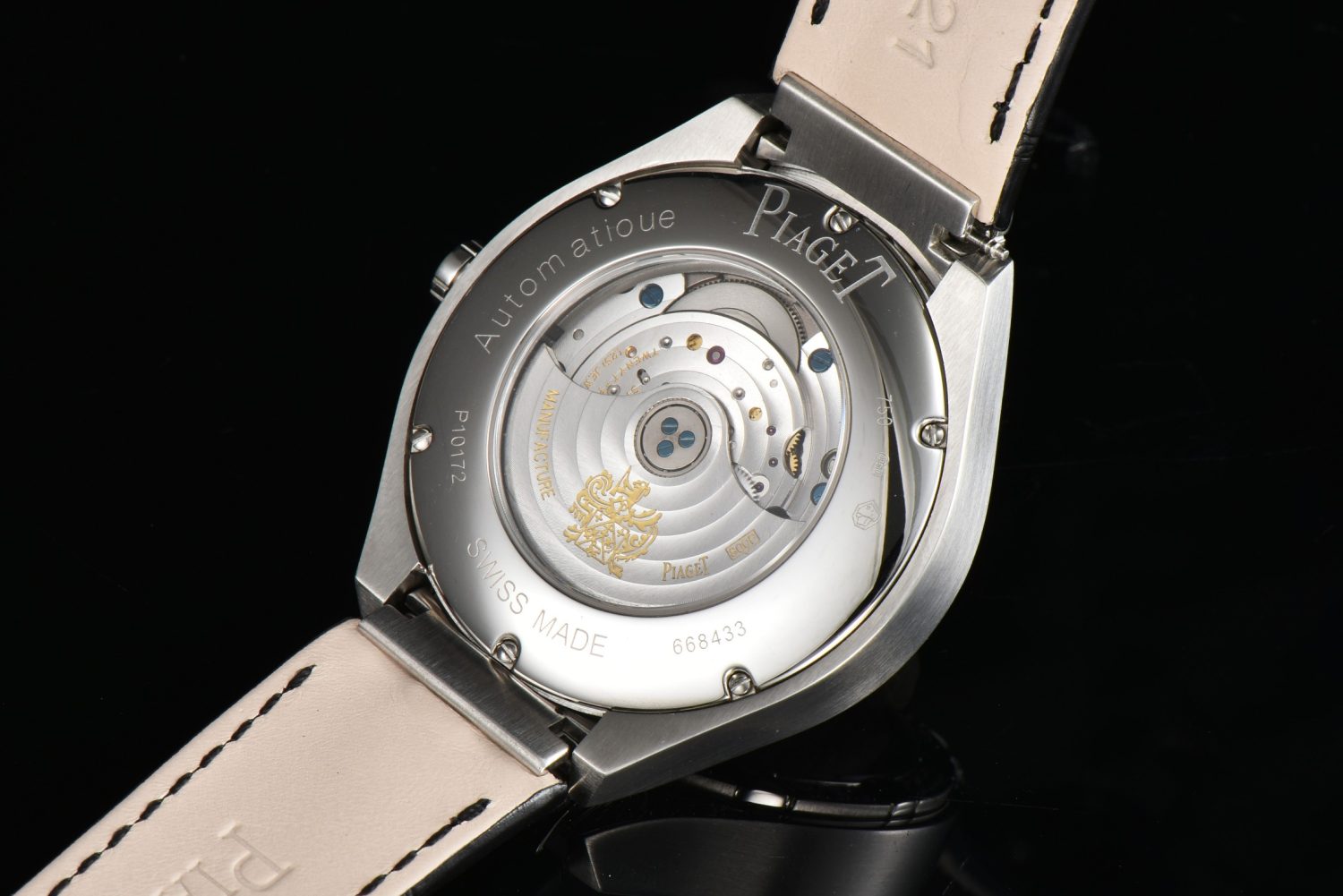 Piaget Polo Real WG Diamonds Dial/Bezel on Black Croco Strap Swiss A10 - Image 8