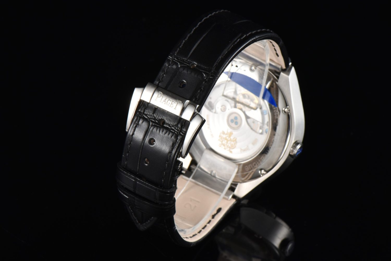 Piaget Polo Real WG Diamonds Dial/Bezel on Black Croco Strap Swiss A10 - Image 9