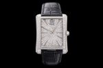 Piaget Emperador Full Paved Diamonds Watch SS KZF Best Edition on Black Leather Strap MIYOTA 9015