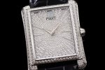 Piaget Emperador Full Paved Diamonds Watch SS KZF Best Edition on Black Leather Strap MIYOTA 9015 - Image 5