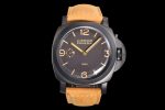 PAM375 N PVD HWF 1:1 Best Edition on Brown Leather Strap P3000