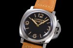 PAM372 Q HWF 1:1 Best Edition Black Dial on Brown Leather Strap A6497 - Image 3