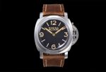 PAM673 Luminor Marina 47mm HWF 1:1 Best Edition Black Dial on Brown Leather Strap A6497