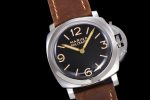 PAM673 Luminor Marina 47mm HWF 1:1 Best Edition Black Dial on Brown Leather Strap A6497 - Image 2
