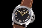 PAM673 Luminor Marina 47mm HWF 1:1 Best Edition Black Dial on Brown Leather Strap A6497 - Image 3