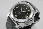 PAM774 Luminor 44mm HWF 1:1 Best Edition Black Dial on Nylon Cladded Black Leather Strap A6497 - Image 3