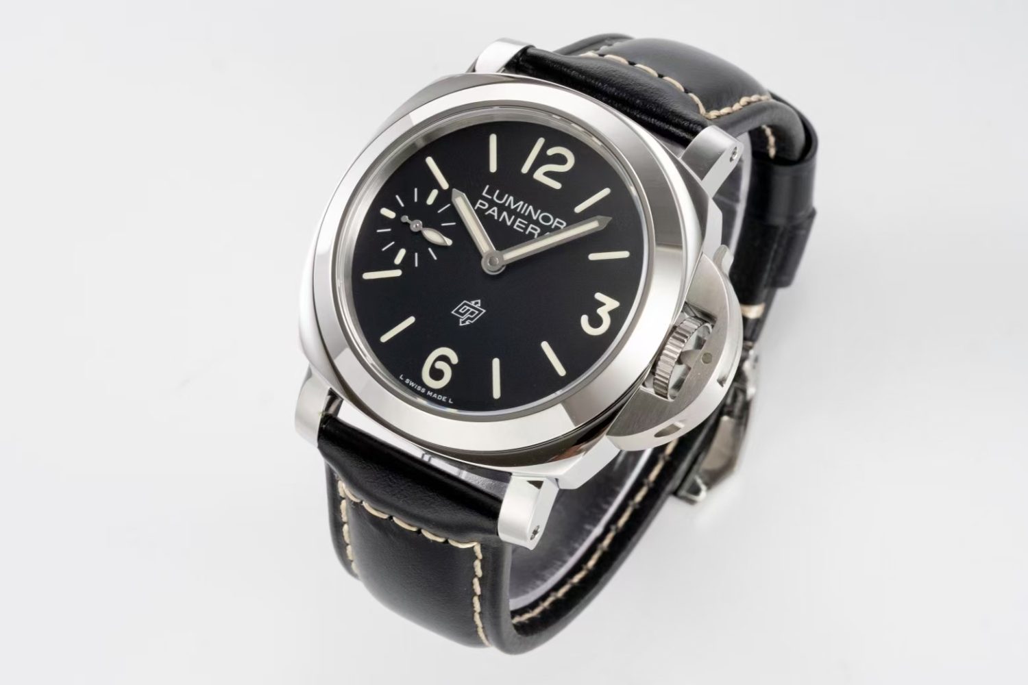 PAM1084 Luminor 44mm HWF 1:1 Best Edition Black Dial on Black Leather Strap A6497 - Image 2